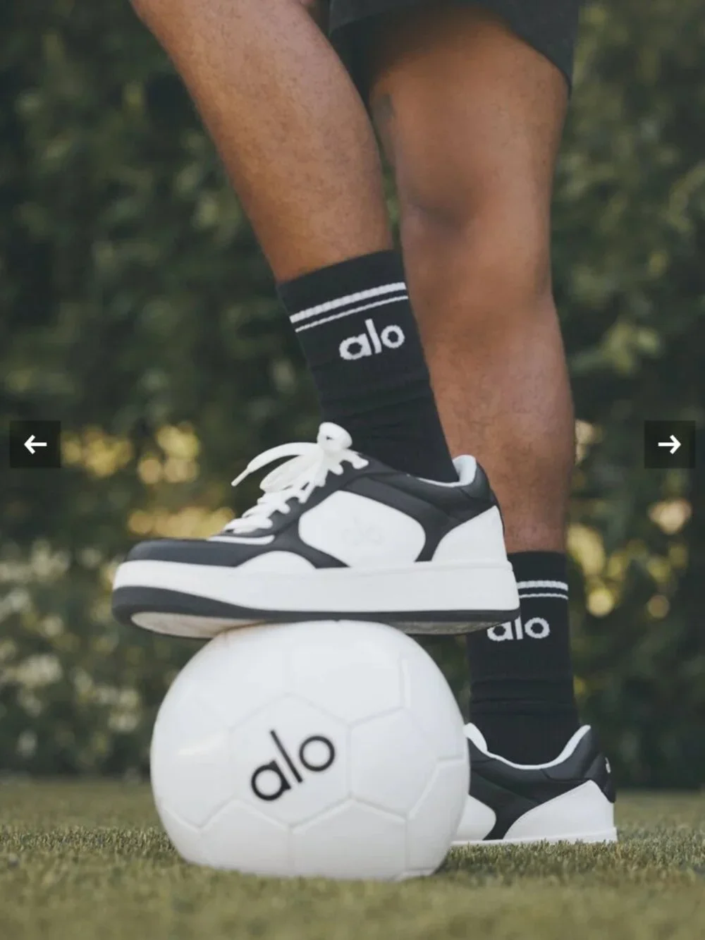 ALO Unisex Recovery Mode Black/White Vegan Leather Sneakers Size: M:8 W:9.5